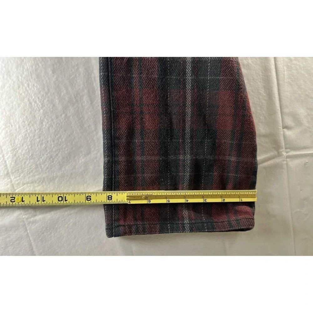Lauren Ralph Lauren Red Plaid Flannel Pants‎ Womens 14P 34x28 Red Stretch Jeans